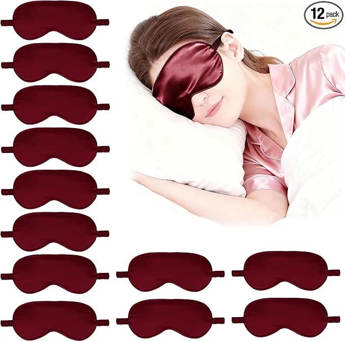 Organic 12PACK Silky Sleep Masks Satin Eye Mask Silk Eyes Cover Prestigious