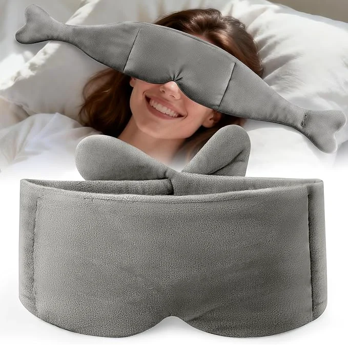 Solid Weighted Eye Mask for Sleeping Soft Minky Sleep Mask for Side Sleeper Effective
