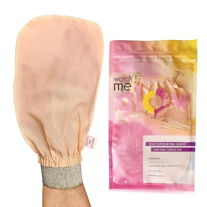 Clean WATCH ME GLOW Silk Exfoliating Glove Turkish Silk DEEP EXFOLIATING Body High-End