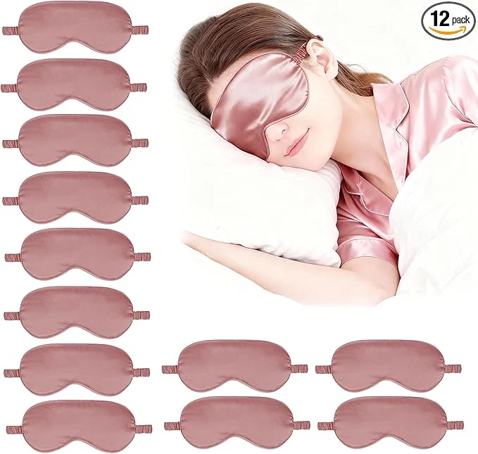 Original 12PACK Silky Sleep Masks Satin Eye Mask Silk Eyes Cover Functional