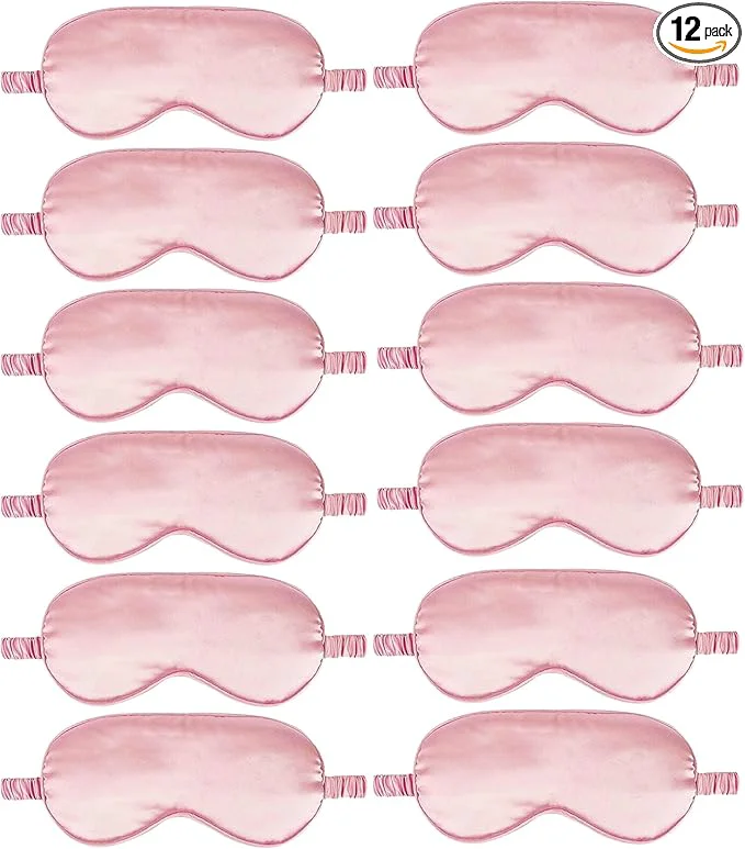 Pure 12PACK Silky Sleep Masks Satin Eye Mask Silk Eyes Cover Professional