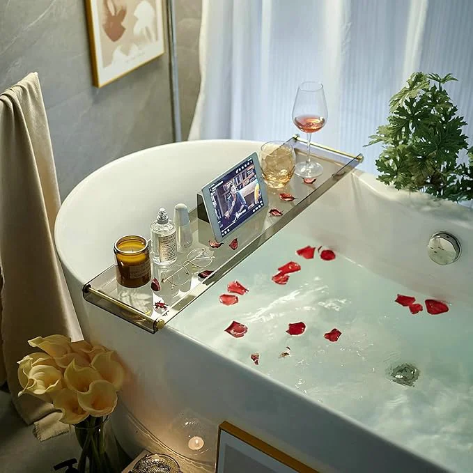 Fashionable Bathtub Caddy Tray for Luxury Bathroom Bath tub Table Caddy Tray Shelf for Original