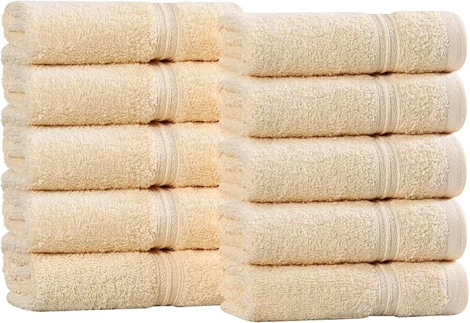 Traditional Superior Egyptian Cotton 10-Piece Face Towel Set Small Towels Sustainable
