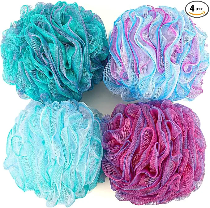 Verified BTYMS XXL Large Loofah Bath Sponge 100g pc Exfoliating Mesh Pouf Bath Clean
