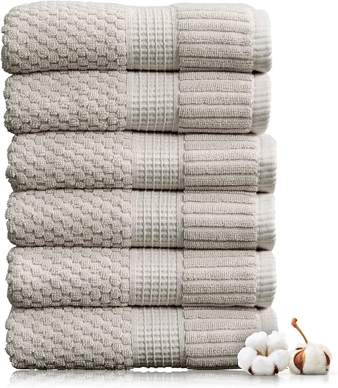 Optimized NY Loft Cotton Hand Towel 6 Pack Super Soft Absorbent Quick-Dry Hand Enhanced