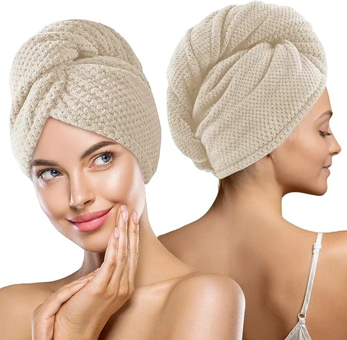 Stylish MaopaoBeauty 2 Pack Large Microfiber Hair Towel Wrap Quick Dry Hair Towels Modern