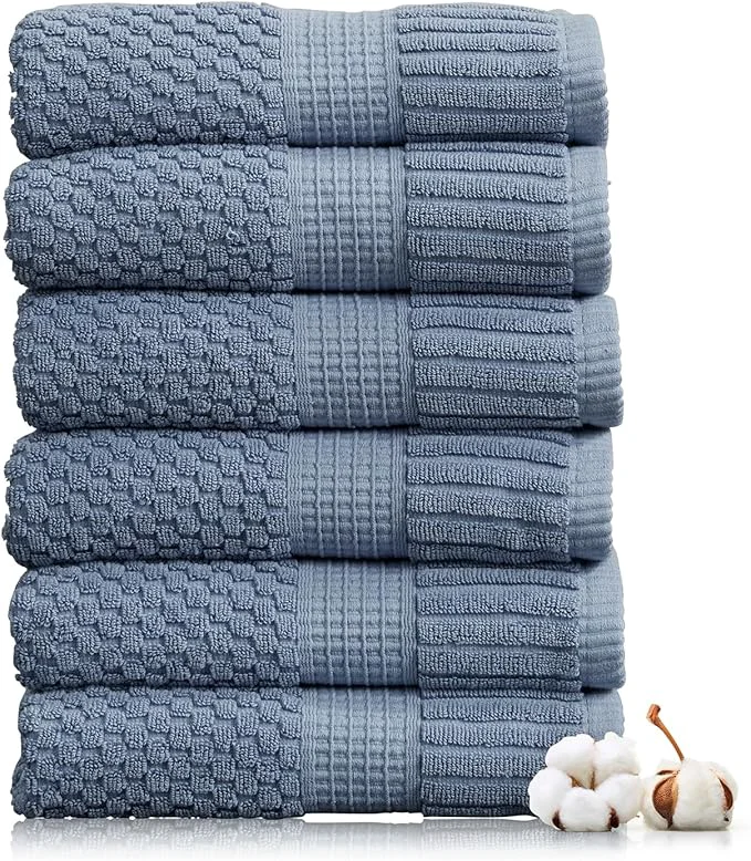 Relaxed NY Loft Cotton Hand Towel 6 Pack Super Soft Absorbent Quick-Dry Hand Superior