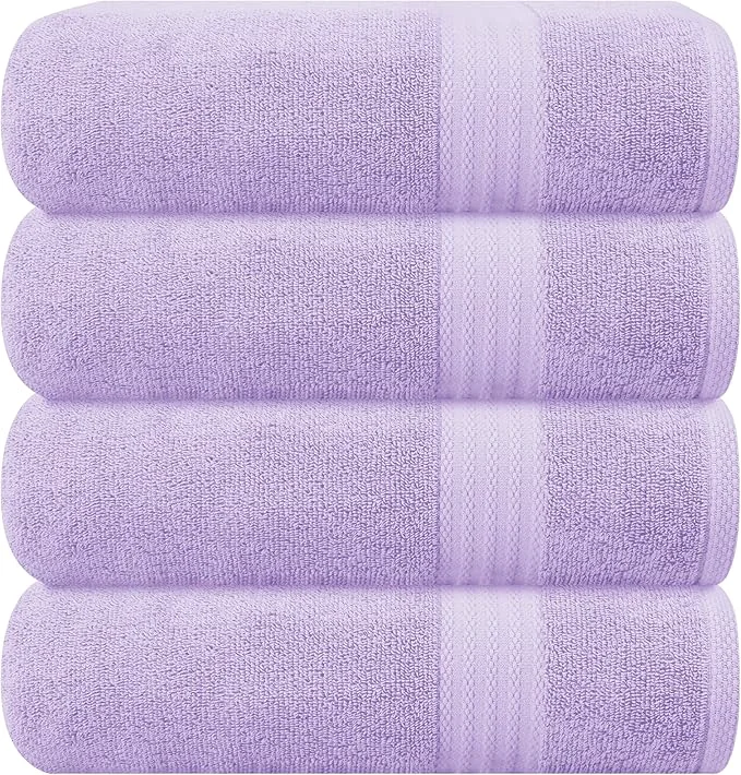 Professional GLAMBURG Premium Cotton 4 Pack Bath Towel Set Exceptional