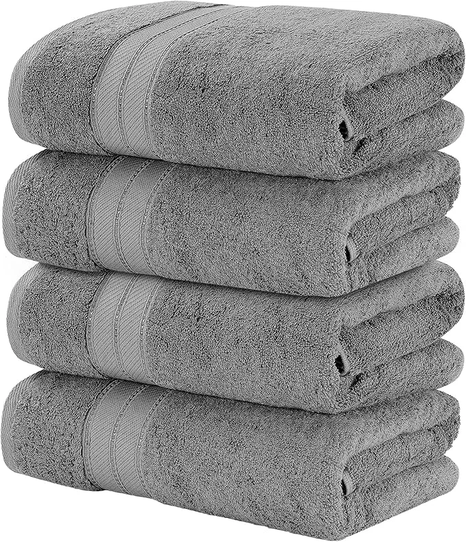 Convenient Modern Threads 4-Pack SpunLoft Bath Sheet White 35×69 Enhanced