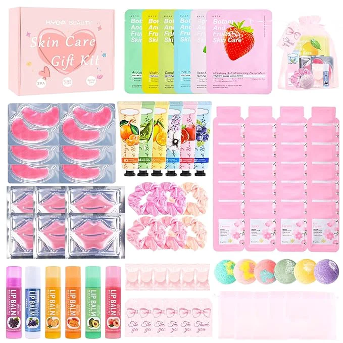 Exceptional KYDA 84PCS SPA Party Supplies for Women Face Mask Hand Cream Lip Balm Durable