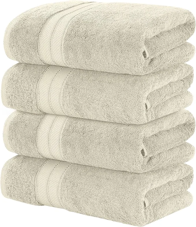 Smooth Modern Threads 4-Pack SpunLoft Bath Sheet Sand 35×66 Solid
