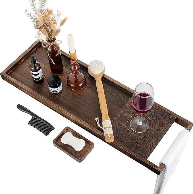 Innovative Hanobe Bathtub Tray Bath Caddy 31 Wooden Tub Shelf Minimalist
