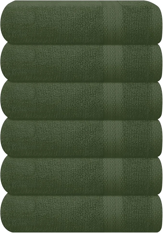 Stylish GLAMBURG Ultra Soft 6-Piece Hand Towel Set 16×28- Ringspun Cotton Reusable