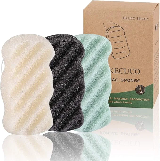 Stylish 3 Pcs Natural Konjac Facial Sponges Effective