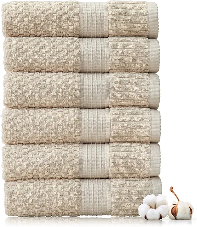 Sophisticated NY Loft Cotton Hand Towel 6 Pack Hand Towel Set Super Soft Absorbent Fine