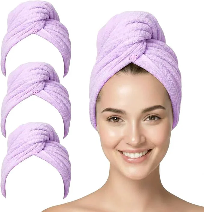 World-Class 3 Pack Microfiber Hair Towel Wrap Outstanding