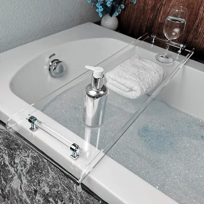 Easy-to-Use 31 Silver Handles Luxury Bathtub Tray Caddy Superior