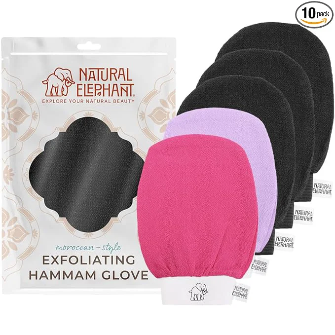 Expertly Made Natural Elephant Exfoliating Hammam Glove Flexible