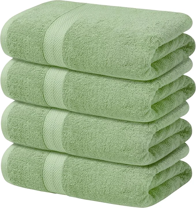Premium Avalon Towels Green Bath Towels Set of 4 pcs Cotton Towel Absorbent and Trendy