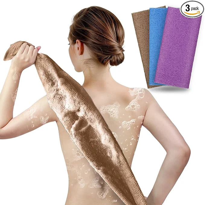Relaxed ARCH M 3-Pack Premium Nylon Exfoliating Towel Easy-to-Use