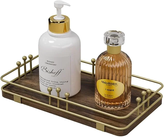 Smooth Bathroom Vanity Tray for Toiletries Makeup Perfume Candle Toilet Tank Kitchen Solid