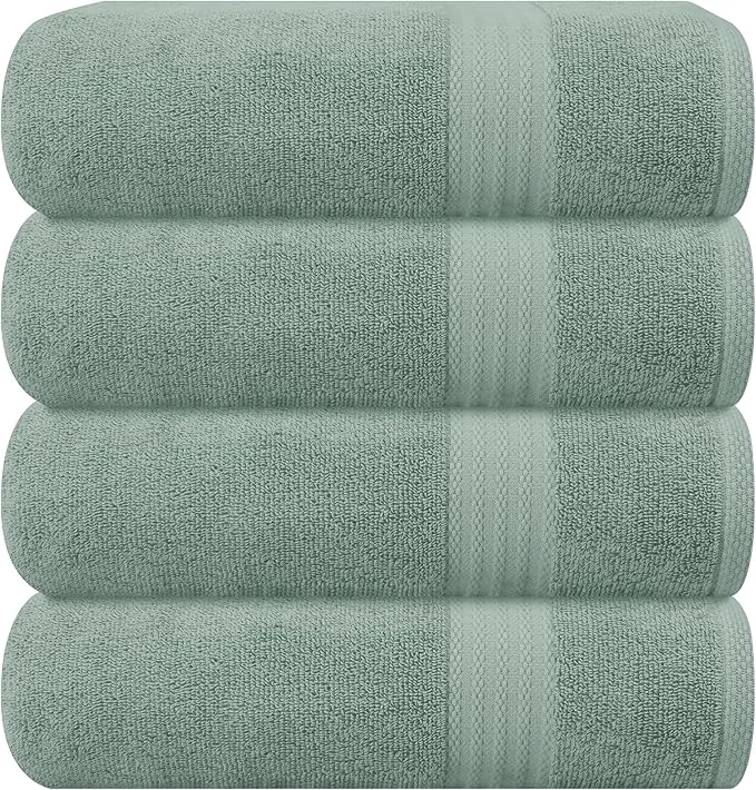 Responsible GLAMBURG Premium Cotton 4 Pack Bath Towel Set World-Class