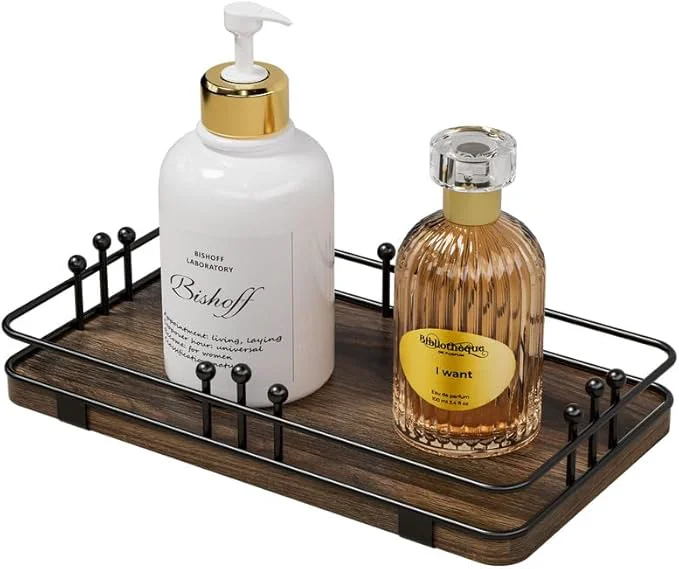 Relaxed Bathroom Vanity Tray for Toiletries Makeup Perfume Candle Toilet Tank Kitchen Stylish