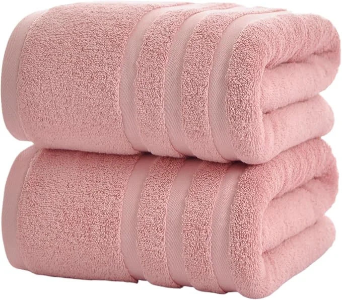 Exceptional Bath Towels 2 Pack 30 x 60 Inches Large Cotton Towels Comfortable Pure