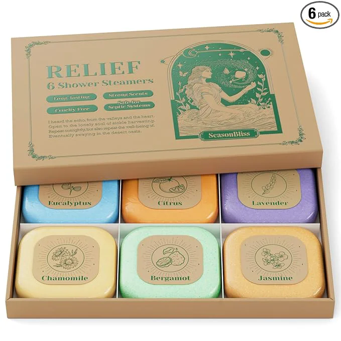 Relaxed SeasonBliss Shower Steamers for Valentine’s Day 6 Pack Set Shower Bombs Tablets Refined