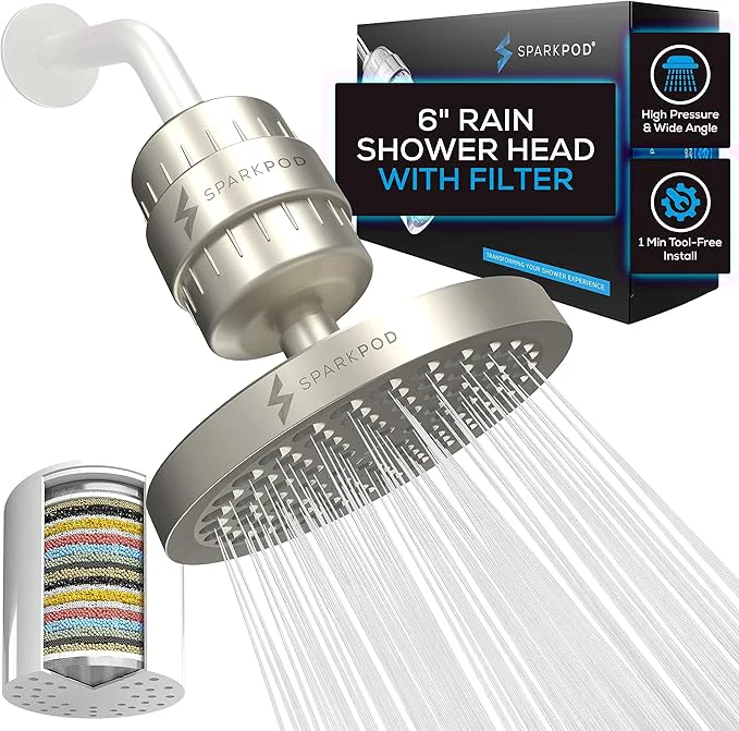 Clean SparkPod Luxury Filtered Shower Head Set 23 Stage Shower Filter Fine