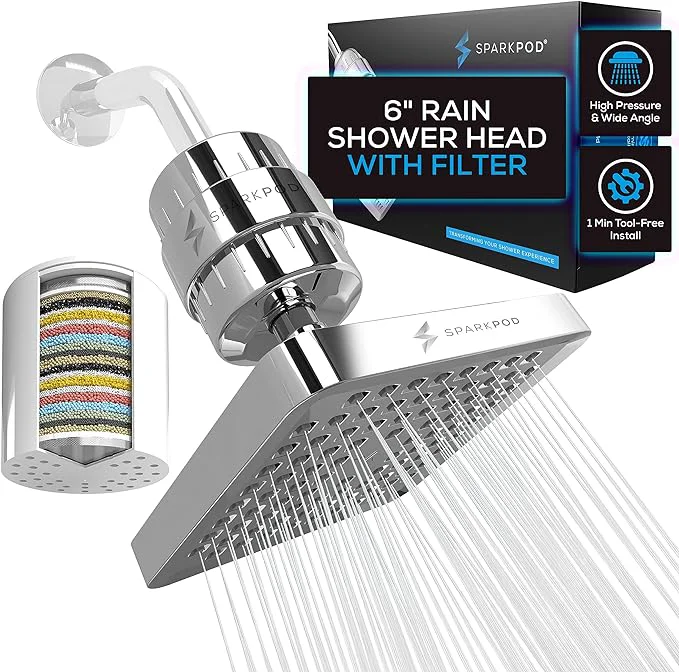 Exceptional SparkPod Luxury Filtered Shower Head Set 23 Stage Shower Filter Top-Quality