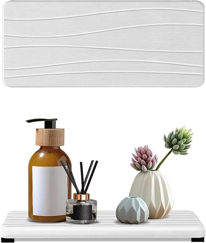 Sustainable 2PCS Water Absorbing Stone Tray Fast Drying Stone Sink Tray Water Absorbent Dependable