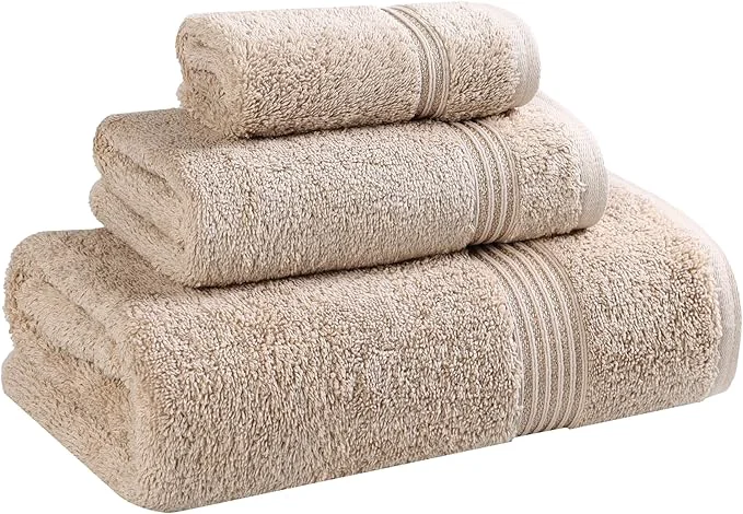 Verified Superior Egyptian Cotton 3-Piece Towel Set Basic Towels Smooth