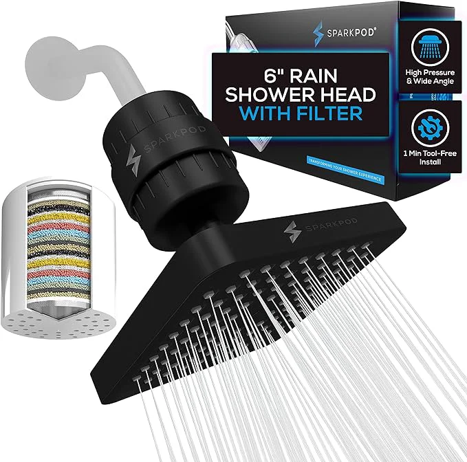 Healthy SparkPod Luxury Filtered Shower Head Set 23 Stage Shower Filter Certified