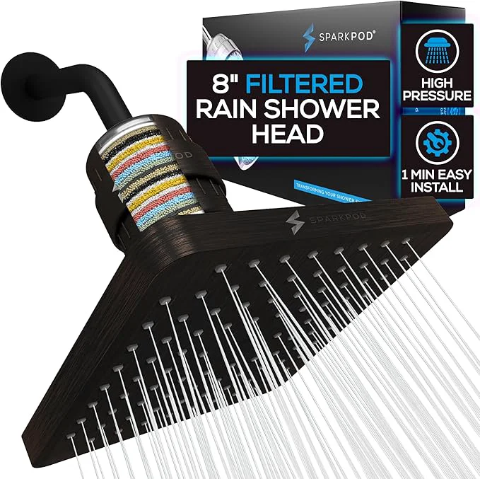 Clean SparkPod Luxury Filtered Shower Head Set 23 Stage Shower Filter Practical
