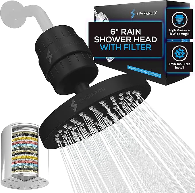 Dependable SparkPod Luxury Filtered Shower Head Set 23 Stage Shower Filter Powerful