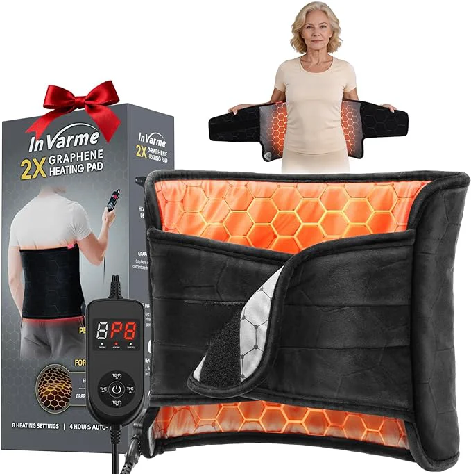 Efficient Hot Heating Pad for Back 160℉ Extra Hot 3s Fast Heat Far Infrared Deep Consistent