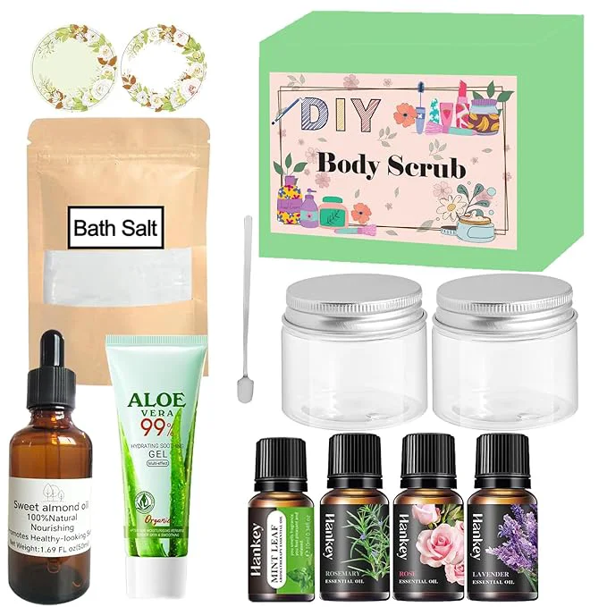 Genuine Body Scrub Making Kit- Make Your Own Salt Body Scrub set Fast