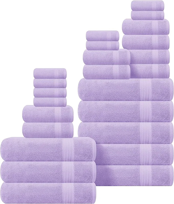 Fashionable GLAMBURG Ultra Soft 24-Piece Towel Set Stylish