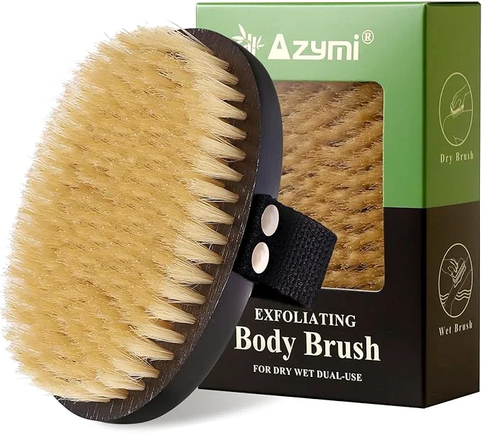 Secure Dry Brushing Body Brush for Lymphatic Drainage Azymi Shower Bath Brush Green