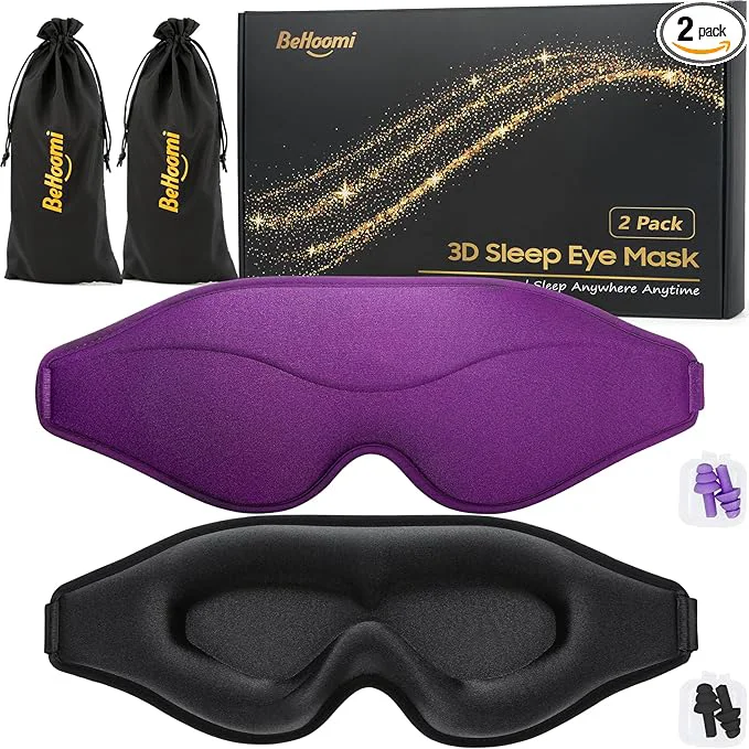 First-Class BeHoomi Sleep Mask 2 Packs Premium Eye Mask Long-Lasting