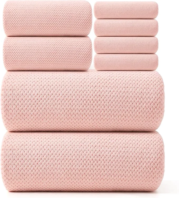 Artisan REDKISS Pink Towel Set of 8 Durable