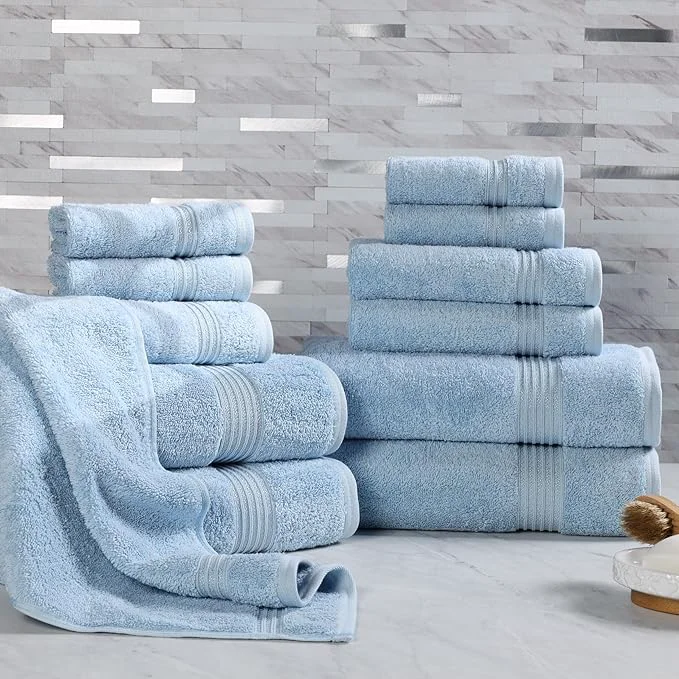 Carefully Designed Superior Egyptian Cotton 12-Piece Towel Set Guest Bath Decor Essentials Trusted