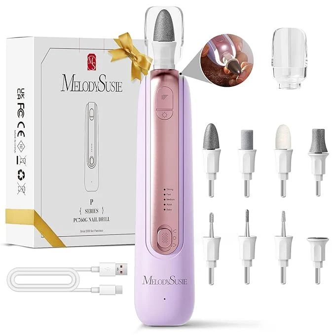 Reliable MelodySusie Cordless Pedicure Manicure Nail Drill Kit PC760G Natural