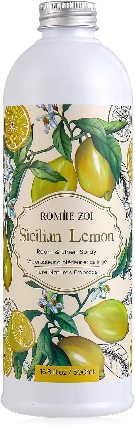 Secure ROMIIE ZOI Lemon Room Spray Refill – 500ml 16.8 Fl Oz – Invigorating and Efficient