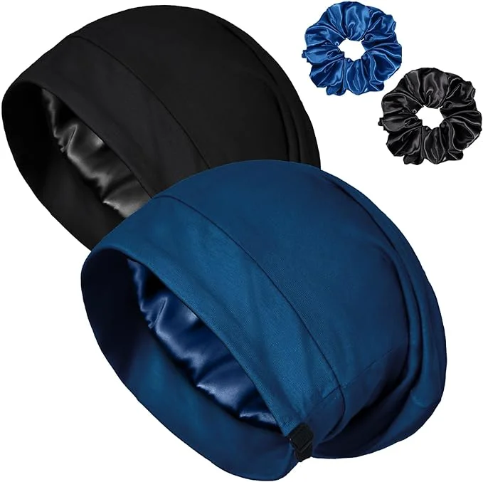 Elegant Satin Bonnet for Sleeping Night Cap Adjustable Satin Lined Silk Bonnets Sleep Long-Lasting
