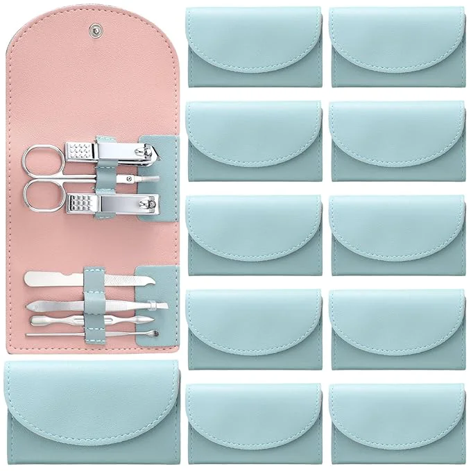 Exclusive 12 Set Manicure Set Bulk Mini Manicure Nail Clipper Kit 7 in 1 Stainless Steel Organic