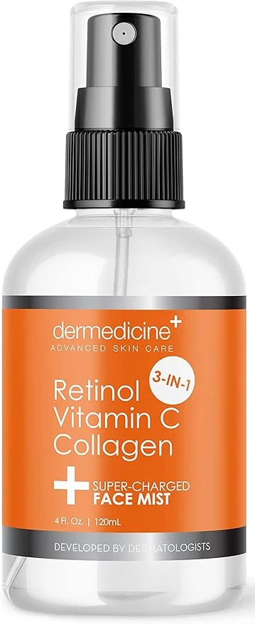 High-End 3 in 1 Super-Charged Anti-Aging Face Mist w Retinol Vitamin C Collagen Prestigious