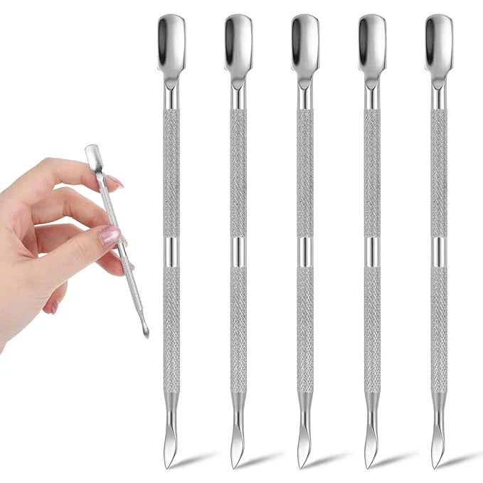 Eco-Friendly 6 Pcs Dual-Sided Cuticle Pusher Set Stainless Steel Cuticle Pusher Tool Optimized