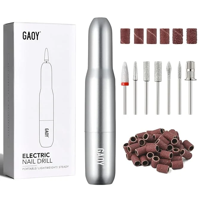 Detailed GAOY Electric Nail Drill for Acrylic and Gel USB Electric Nail File Portable Eco-Friendly